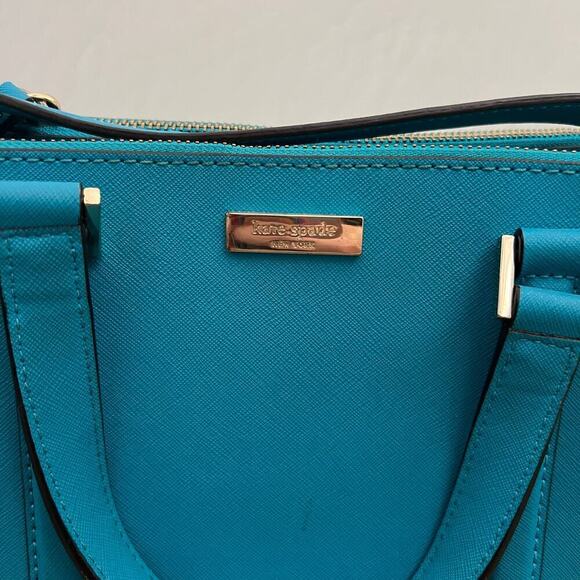 EUC $385 Kate Spade New York Newbury Lane Turquoise Cadene Satchel - Picture 4 of 9